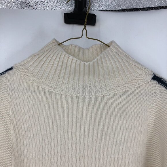 Rag & Bone Aubree Ivory / Navy Colorblock Cashmere Funnel Neck Sweater size XXS - Picture 6 of 16